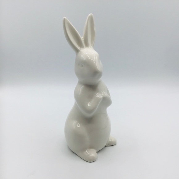 Other - CERAMIC White Bunny Rabbit 8” Easter Spring Figure Farmhouse Decor Mantle Table
